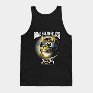 Solar Eclipse 2024 Shirt Total Eclipse April 8th 2024 Cat Tank Top